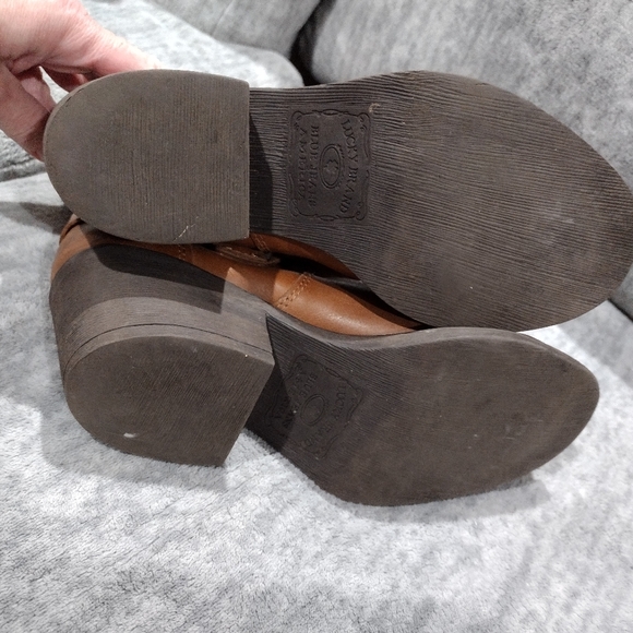Lucky Brand Bambi Heeled Western Ankle Boots with bootstraps, Women's size 7.5 - Picture 5 of 6